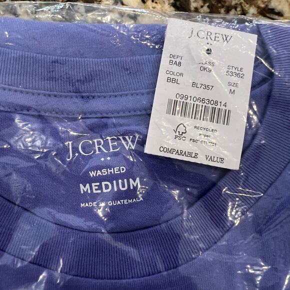 NWT J. Crew Men's Bistro Blue/Purple Washed Jersey Tee - Picture 8 of 9